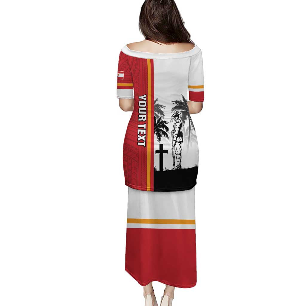 French Polynesia Armistice Day Puletasi Lest We Forget Flag Style