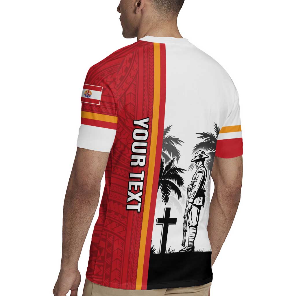 French Polynesia Armistice Day Rugby Jersey Lest We Forget Flag Style