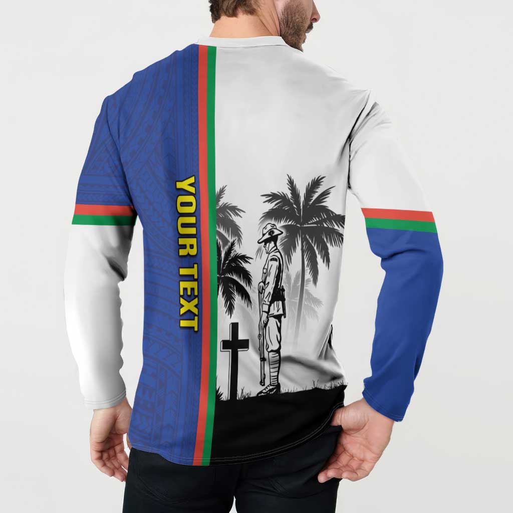 New Caledonia Armistice Day Button Sweatshirt Lest We Forget Flag Style