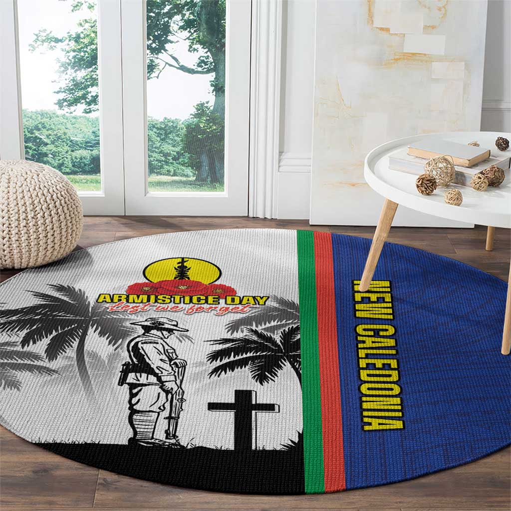 New Caledonia Armistice Day Round Carpet Lest We Forget Flag Style