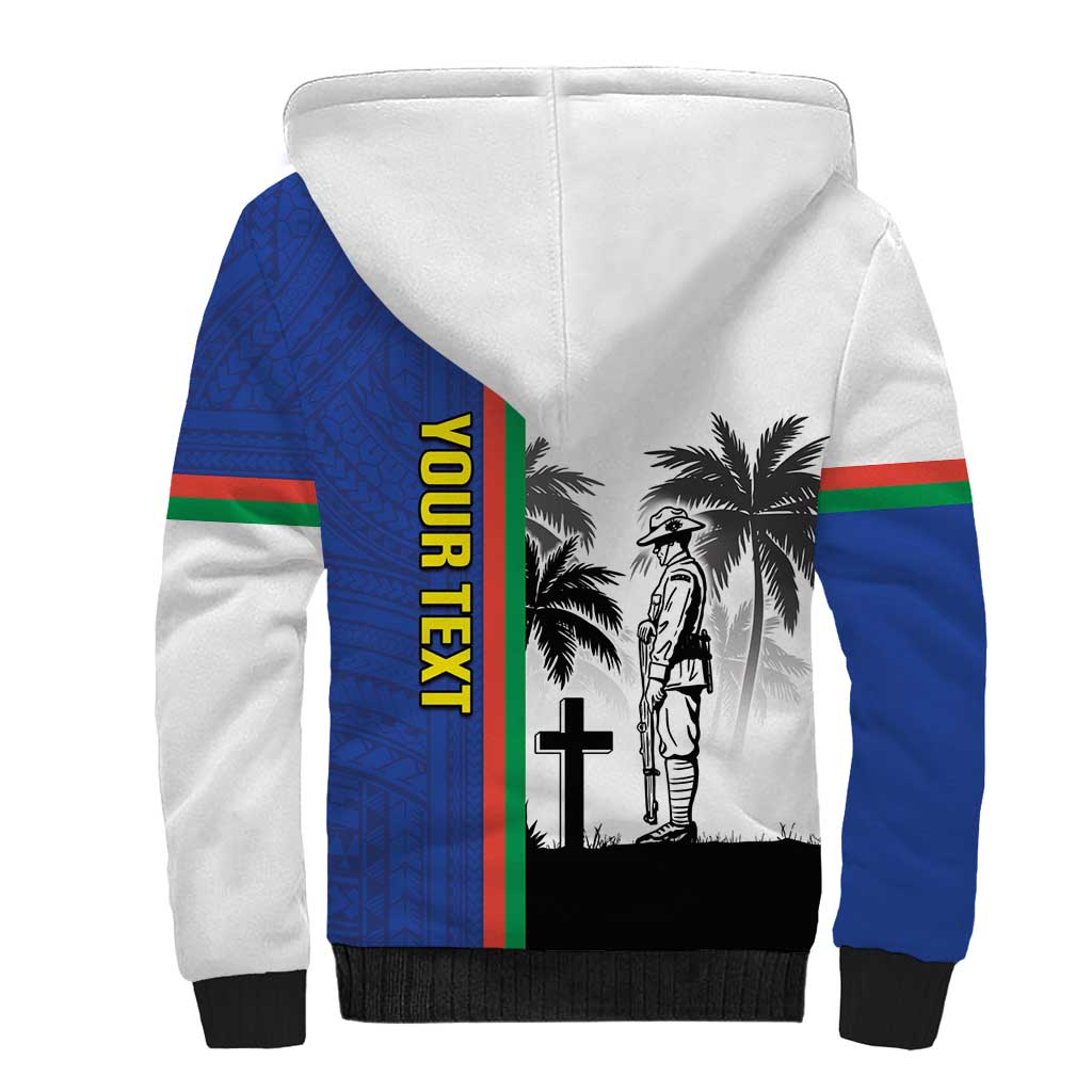 New Caledonia Armistice Day Sherpa Hoodie Lest We Forget Flag Style