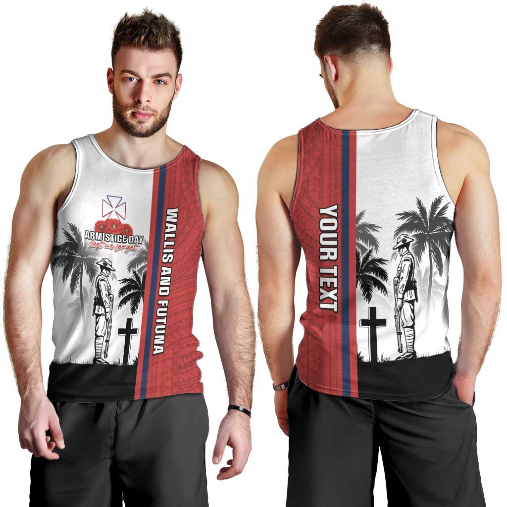 Wallis and Futuna Armistice Day Men Tank Top Lest We Forget Flag Style