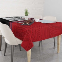 Wallis and Futuna Armistice Day Tablecloth Lest We Forget Flag Style