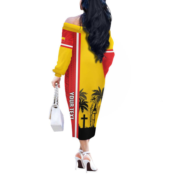 Marquesas Islands Combo Off Shoulder Long Dress And Shirt Polynesian Patterns Plumeria Flowers Special Style