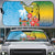 Malampa Fiji Day Auto Sun Shade Tribal Pattern With Tropical Flowers - Polynesian Pride