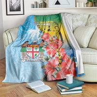 Malampa Fiji Day Blanket Tribal Pattern With Tropical Flowers - Polynesian Pride