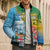Personalised Malampa Fiji Day Bomber Puffer Jacket Tribal Pattern With Tropical Flowers - Polynesian Pride