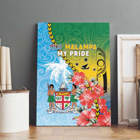 Malampa Fiji Day Canvas Wall Art Tribal Pattern With Tropical Flowers - Polynesian Pride