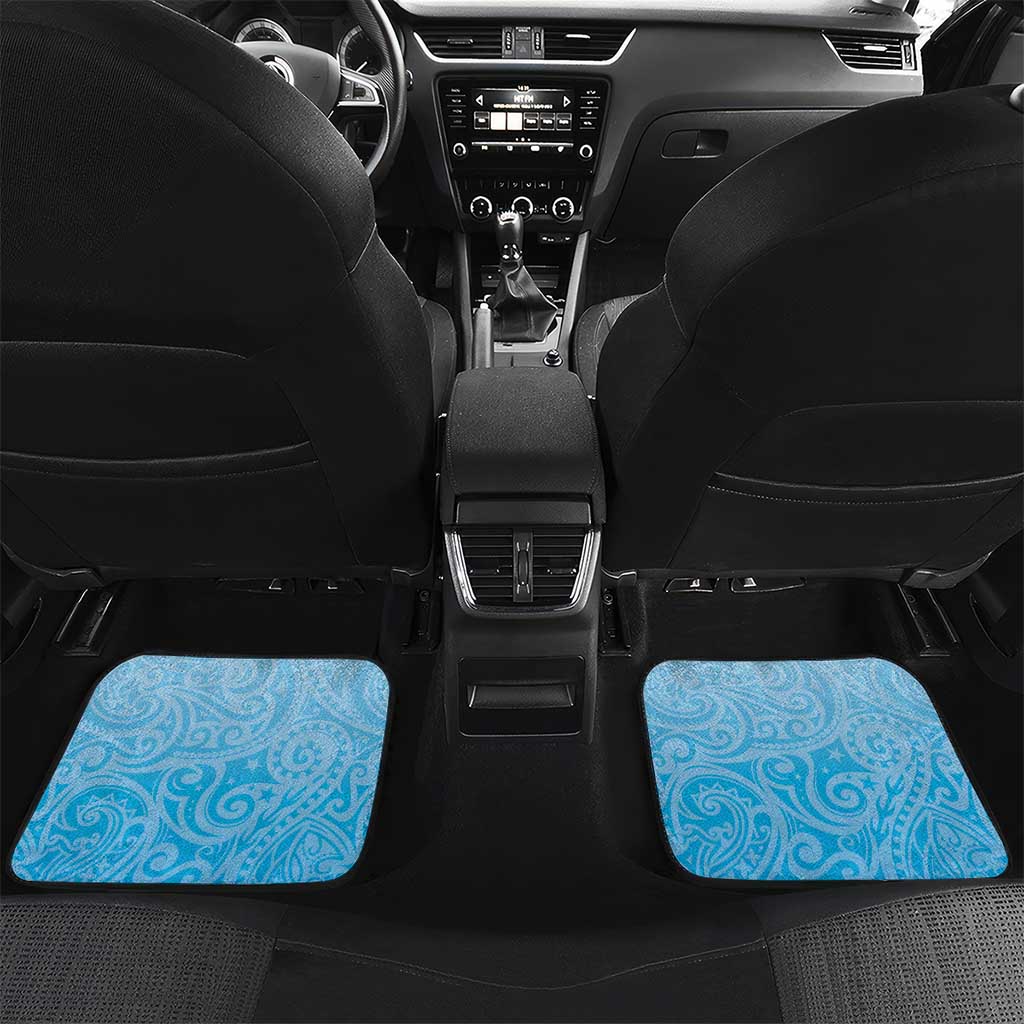 Personalised Malampa Fiji Day Car Mats Tribal Pattern With Tropical Flowers - Polynesian Pride