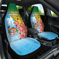 Malampa Fiji Day Car Seat Cover Tribal Pattern With Tropical Flowers - Polynesian Pride