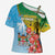 Personalised Malampa Fiji Day Cross Shoulder Shirt Tribal Pattern With Tropical Flowers - Polynesian Pride