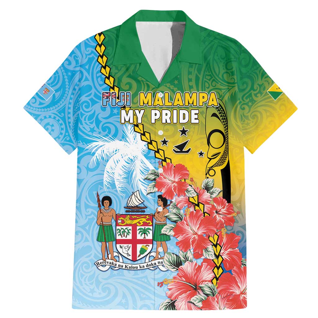 Personalised Malampa Fiji Day Family Matching Mermaid Dress and Hawaiian Shirt Tribal Pattern With Tropical Flowers - Polynesian Pride
