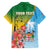 Personalised Malampa Fiji Day Family Matching Off The Shoulder Long Sleeve Dress and Hawaiian Shirt Tribal Pattern With Tropical Flowers - Polynesian Pride