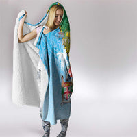 Malampa Fiji Day Hooded Blanket Tribal Pattern With Tropical Flowers - Polynesian Pride