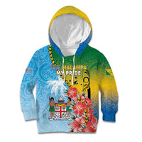 Personalised Malampa Fiji Day Kid Hoodie Tribal Pattern With Tropical Flowers - Polynesian Pride
