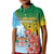 Personalised Malampa Fiji Day Kid Polo Shirt Tribal Pattern With Tropical Flowers - Polynesian Pride