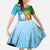 Personalised Malampa Fiji Day Kid Short Sleeve Dress Tribal Pattern With Tropical Flowers - Polynesian Pride