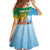 Personalised Malampa Fiji Day Kid Short Sleeve Dress Tribal Pattern With Tropical Flowers - Polynesian Pride