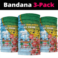 Malampa Fiji Day Neck Gaiter Tribal Pattern With Tropical Flowers - Polynesian Pride