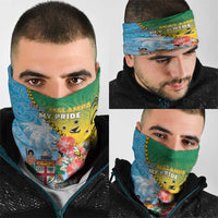Malampa Fiji Day Neck Gaiter Tribal Pattern With Tropical Flowers - Polynesian Pride