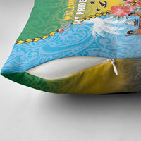 Malampa Fiji Day Pillow Cover Tribal Pattern With Tropical Flowers - Polynesian Pride