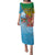 Personalised Malampa Fiji Day Puletasi Tribal Pattern With Tropical Flowers - Polynesian Pride