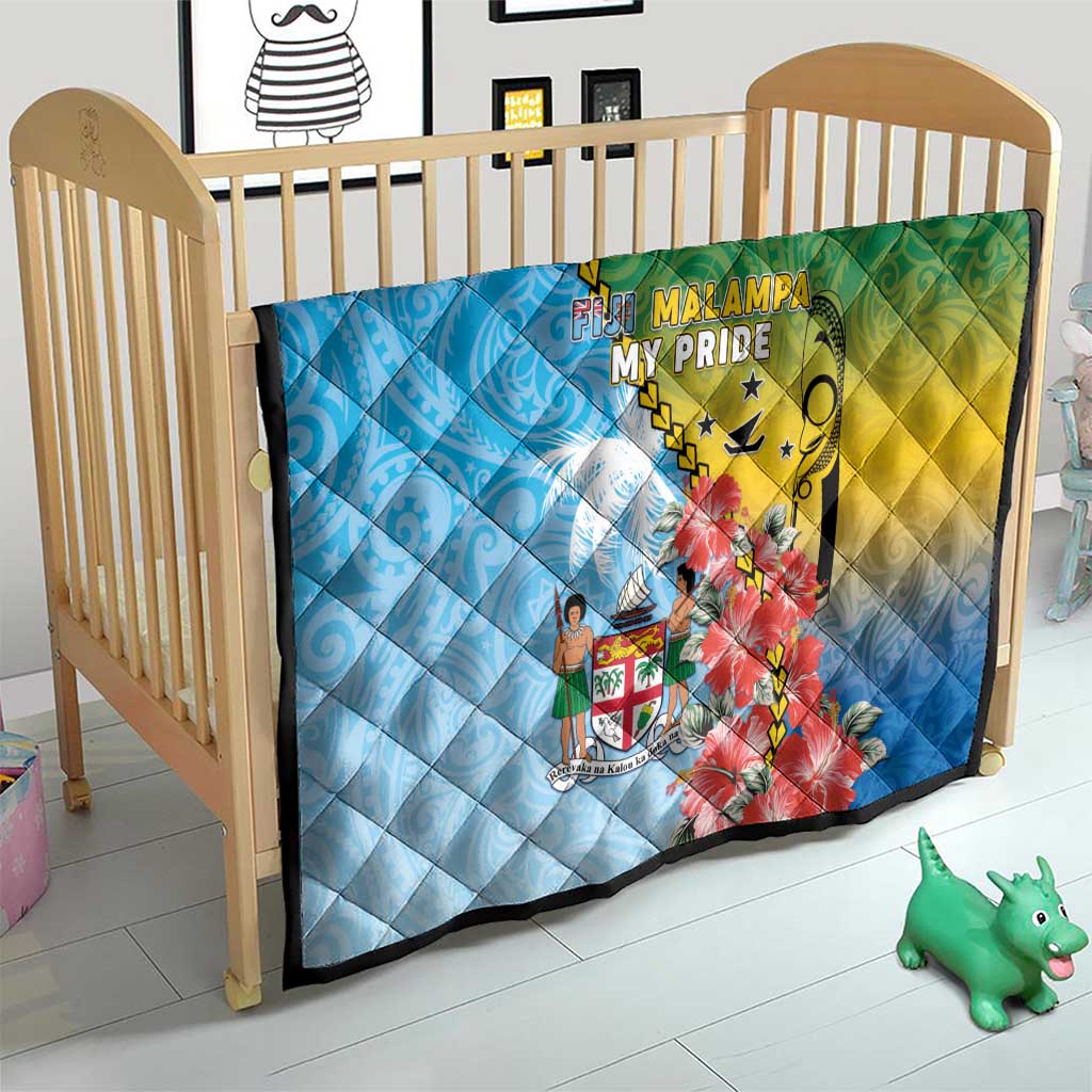 Malampa Fiji Day Quilt Tribal Pattern With Tropical Flowers - Polynesian Pride