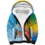 Personalised Malampa Fiji Day Sherpa Hoodie Tribal Pattern With Tropical Flowers - Polynesian Pride