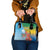 Malampa Fiji Day Shoulder Handbag Tribal Pattern With Tropical Flowers - Polynesian Pride