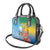 Malampa Fiji Day Shoulder Handbag Tribal Pattern With Tropical Flowers - Polynesian Pride
