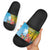 Malampa Fiji Day Slide Sandals Tribal Pattern With Tropical Flowers - Polynesian Pride