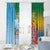 Malampa Fiji Day Window Curtain Tribal Pattern With Tropical Flowers - Polynesian Pride