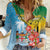 Personalised Malampa Fiji Day Women Casual Shirt Tribal Pattern With Tropical Flowers - Polynesian Pride