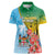Personalised Malampa Fiji Day Women Polo Shirt Tribal Pattern With Tropical Flowers - Polynesian Pride