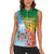 Personalised Malampa Fiji Day Women Sleeveless Polo Shirt Tribal Pattern With Tropical Flowers - Polynesian Pride