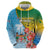 Personalised Malampa Fiji Day Zip Hoodie Tribal Pattern With Tropical Flowers - Polynesian Pride