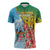 Personalised Malampa Fiji Day Zipper Polo Shirt Tribal Pattern With Tropical Flowers - Polynesian Pride