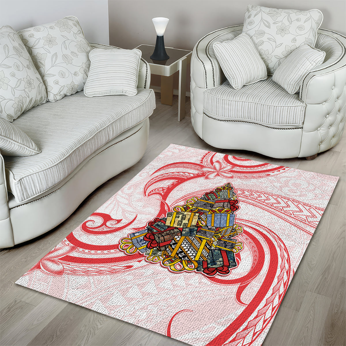 Happy Boxing Day Area Rug Polynesian Gift Boxes Christmas Tree LT05 - Polynesian Pride