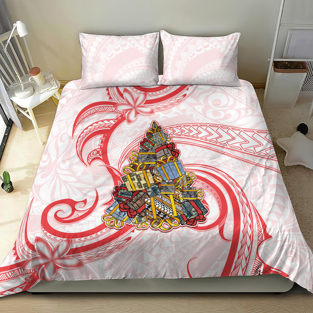 Happy Boxing Day Bedding Set Polynesian Gift Boxes Christmas Tree LT05 - Polynesian Pride