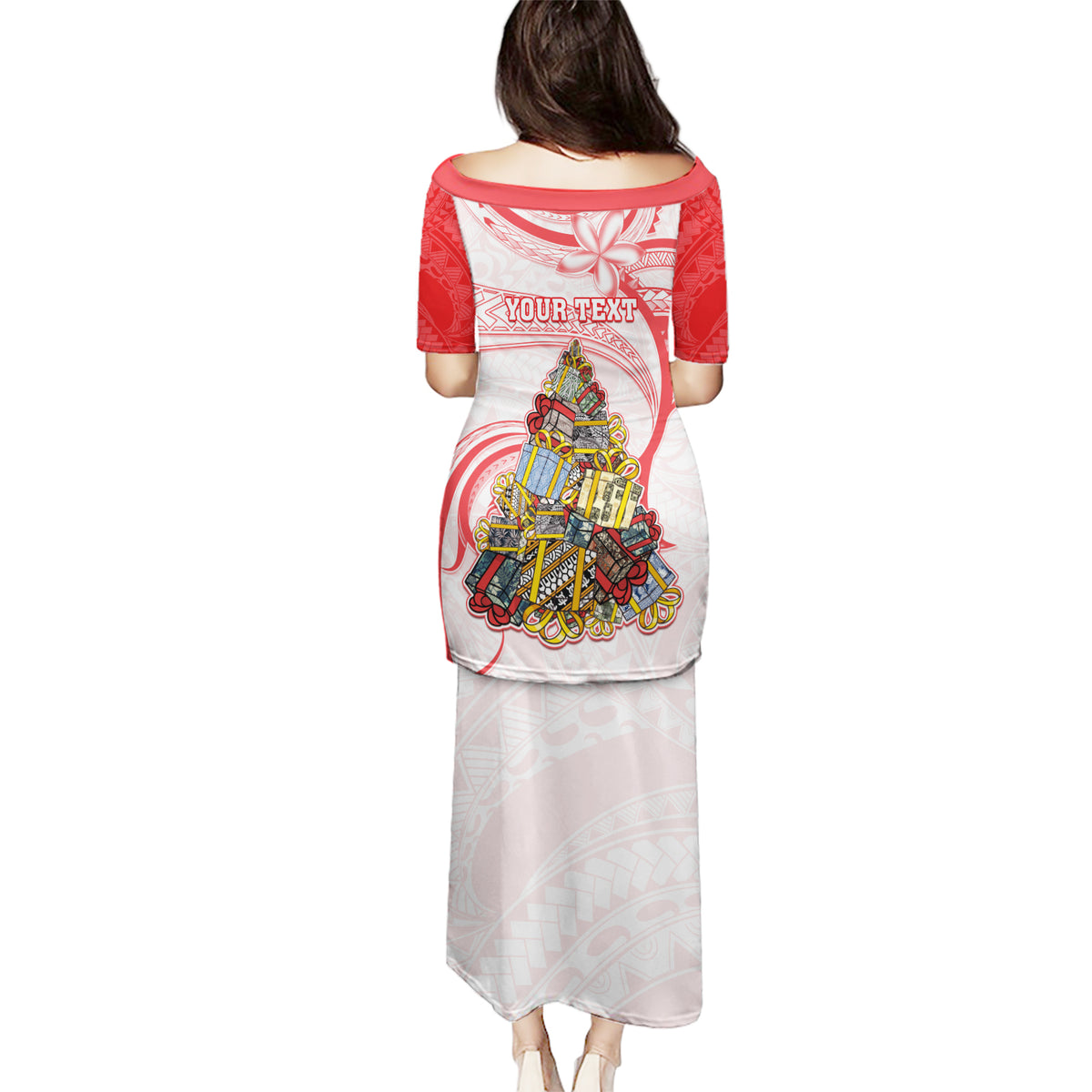 Personalized Happy Boxing Day Puletasi Polynesian Gift Boxes Christmas Tree LT05 - Polynesian Pride