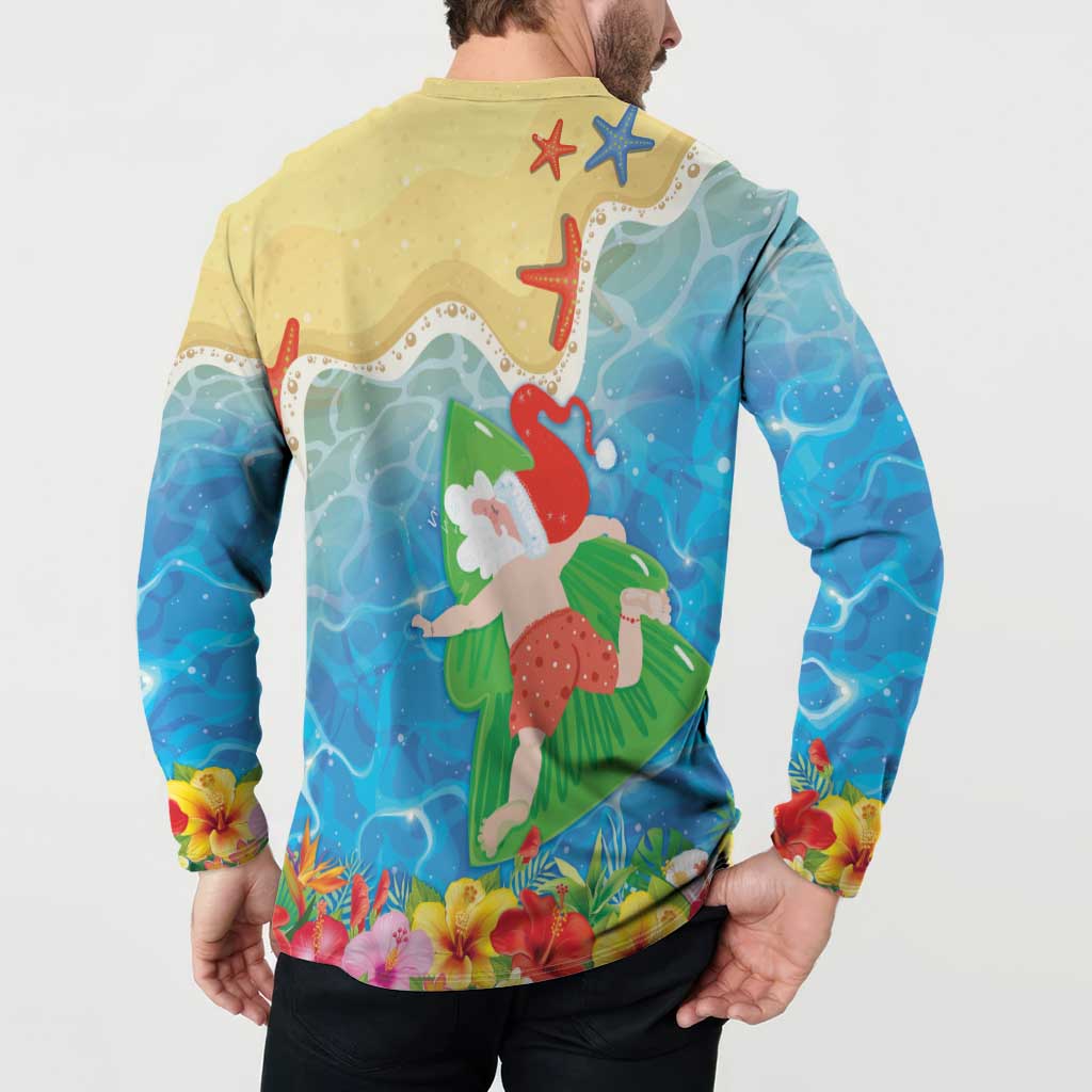 Christmas In Hawaii Button Sweatshirt Tis The Sea Sun