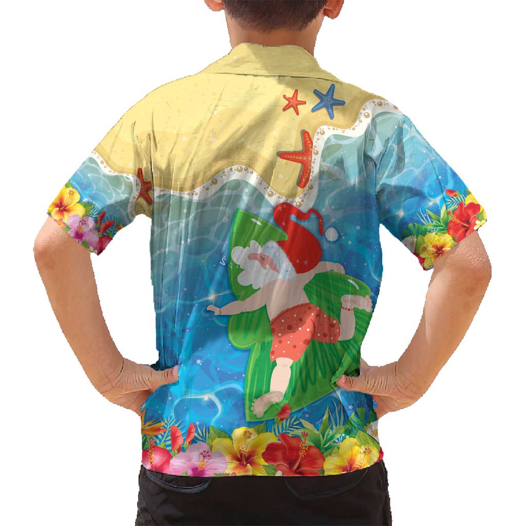 Christmas In Hawaii Family Matching Off Shoulder Short Dress and Hawaiian Shirt Tis The Sea Sun