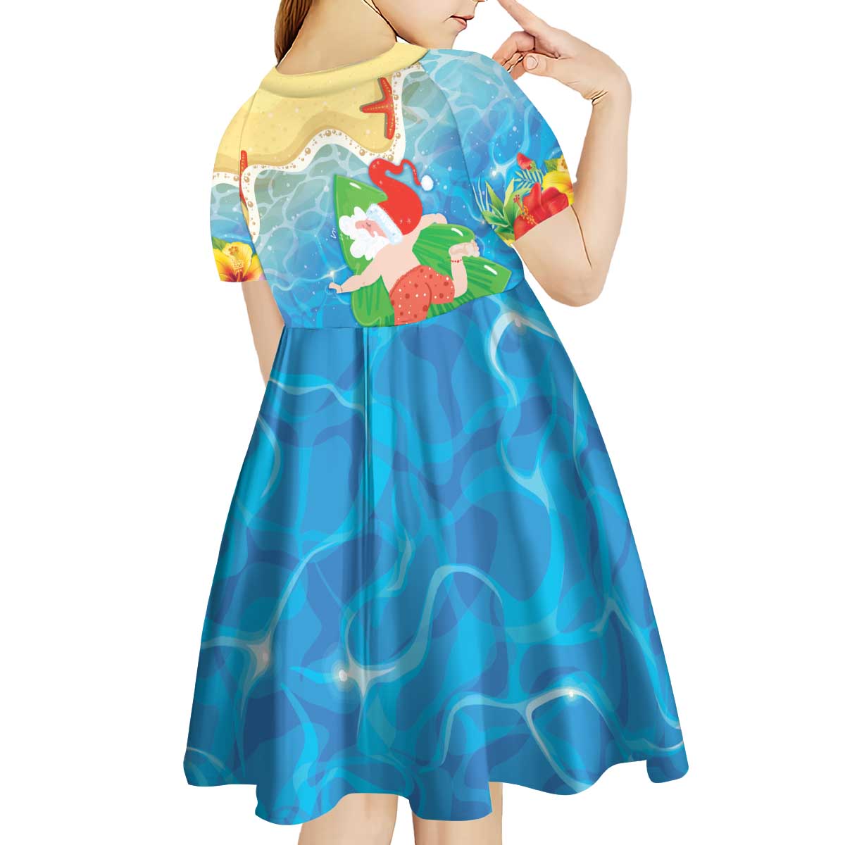 Christmas In Hawaii Kid Short Sleeve Dress Tis The Sea Sun