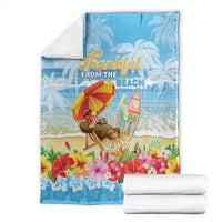 Hawaii Funny Thanksgiving Blanket Thankful From The Beach