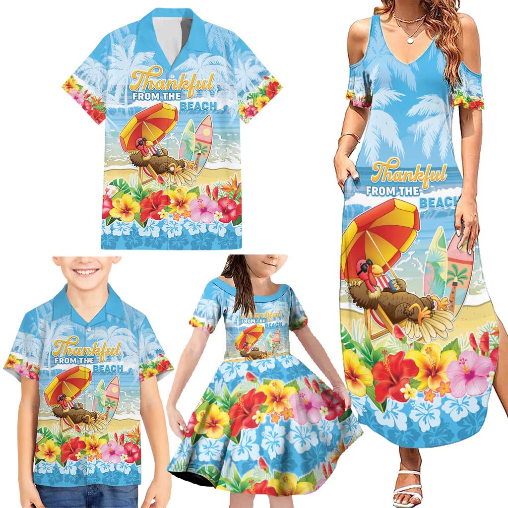 Personalised Hawaii Funny Thanksgiving Family Matching Summer Maxi Dre