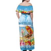 Personalised Hawaii Funny Thanksgiving Off Shoulder Maxi Dress Thankful From The Beach