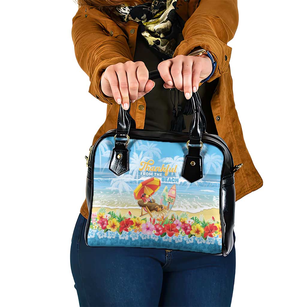 Hawaii Funny Thanksgiving Shoulder Handbag Thankful From The Beach LT05 One Size Blue - Polynesian Pride