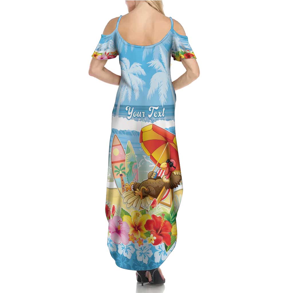 Personalised Hawaii Funny Thanksgiving Summer Maxi Dress Thankful From The Beach