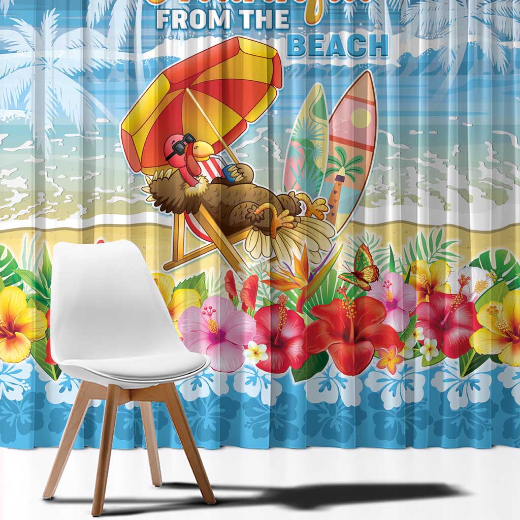 Hawaii Funny Thanksgiving Window Curtain Thankful From The Beach