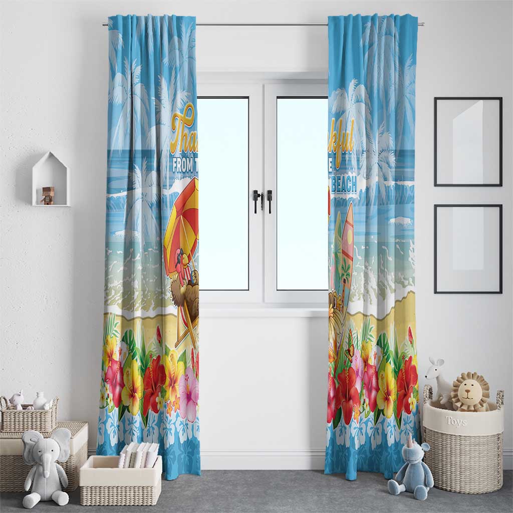 Hawaii Funny Thanksgiving Window Curtain Thankful From The Beach